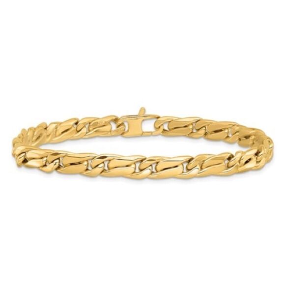 Leslie's 14k Men's Polished Link Bracelet - Picture 1 of 12